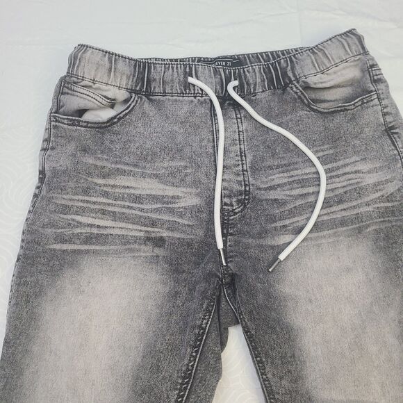 Forever 21 men's faded black Stretchy denim jeans. size M - Picture 5 of 7